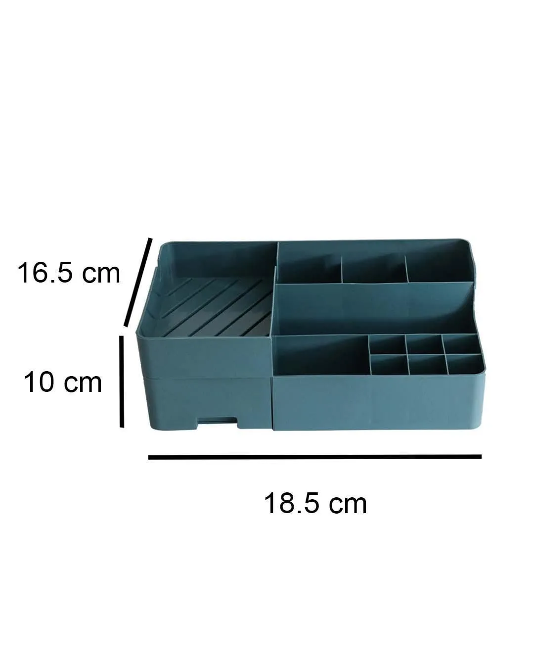 Table Organiser, Multiple Sections, Deep Sea Green, Plastic