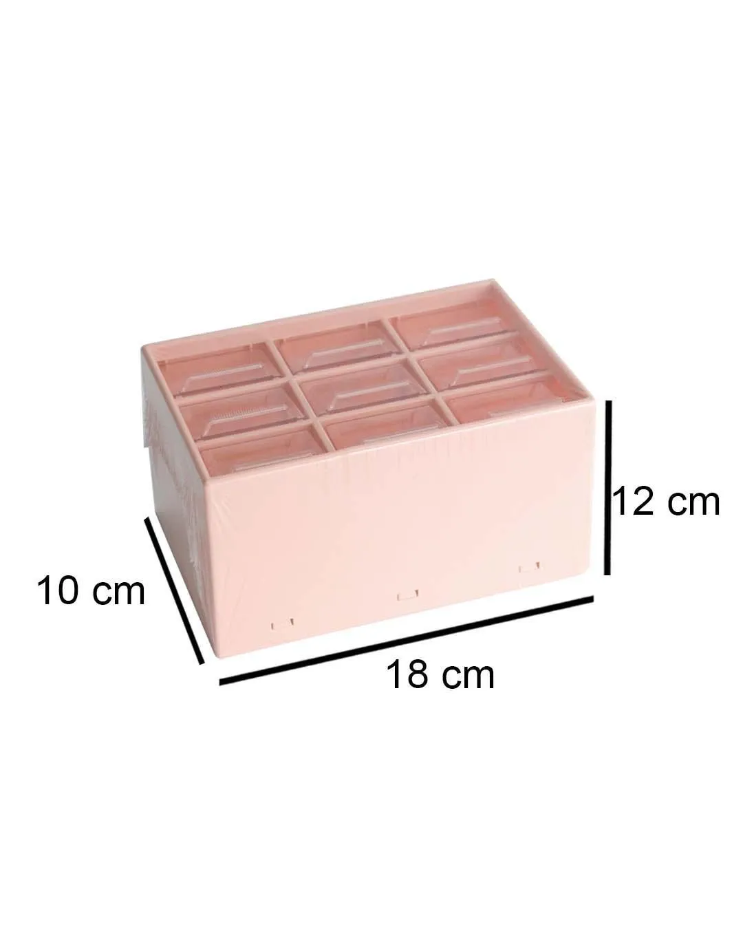 Table Organiser with Multiple Compartments, Peach, Plastic