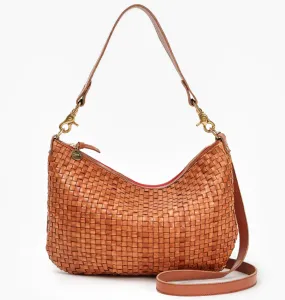 Tan Woven Messenger Bag