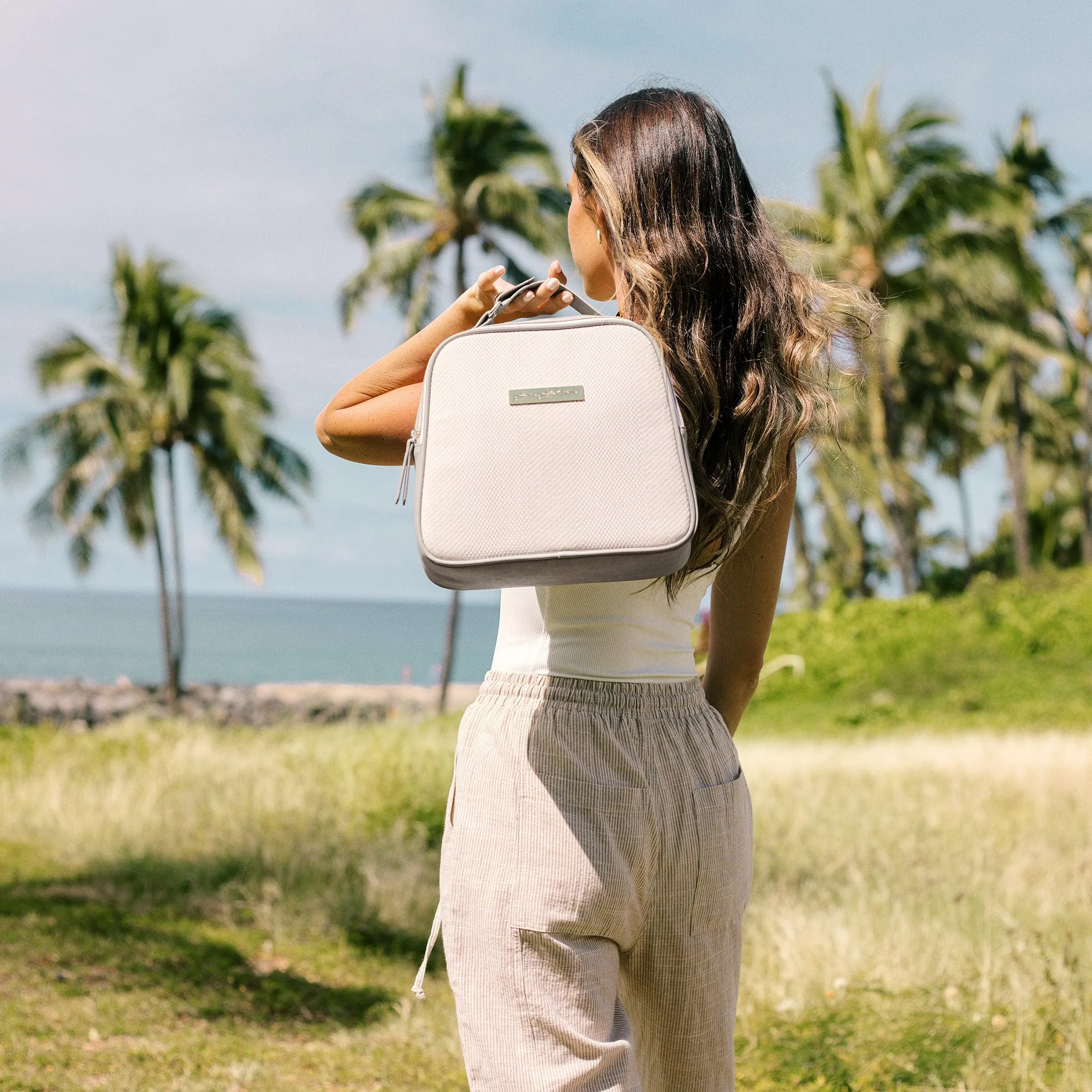 Tandem Bottle & Lunch Tote in Grey Matte Cable Stitch