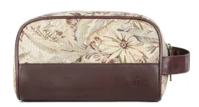 The Clownfish Floral 14 Cms Cosmetic Pouch (M_TCFTKTP-AR-BEG1_Flossy Beige)