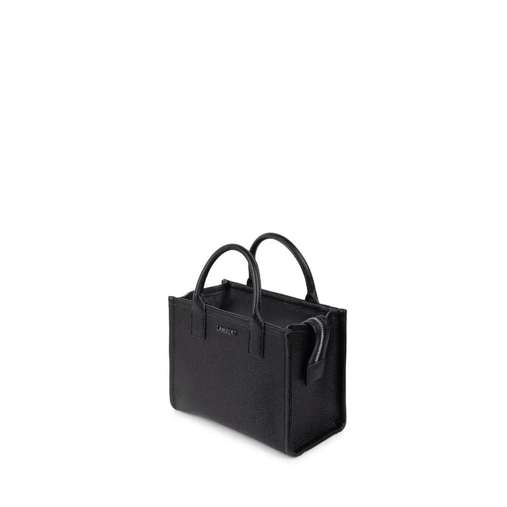 The Tania - Black Vegan Leather Mini Tote Bag