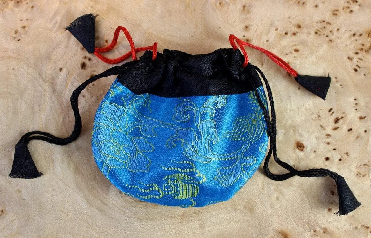 Tiny Aqua Dragon Jewelry Bag