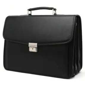 Tosca 3 Division Laptop Briefcase With Front Pocket | Black