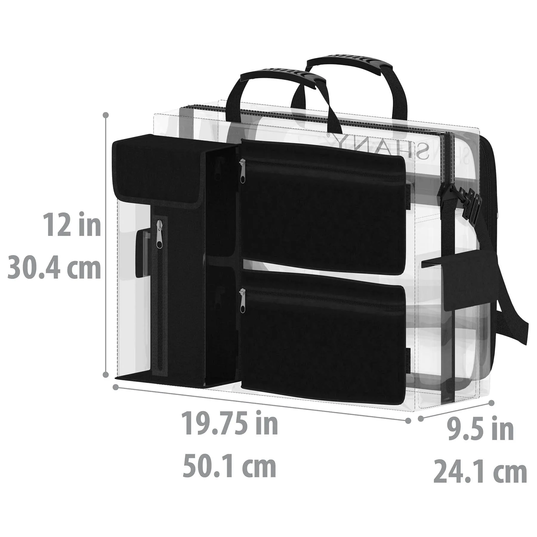 Traveling Makeup Artist Bag with Removable Compartments - Clear/Black