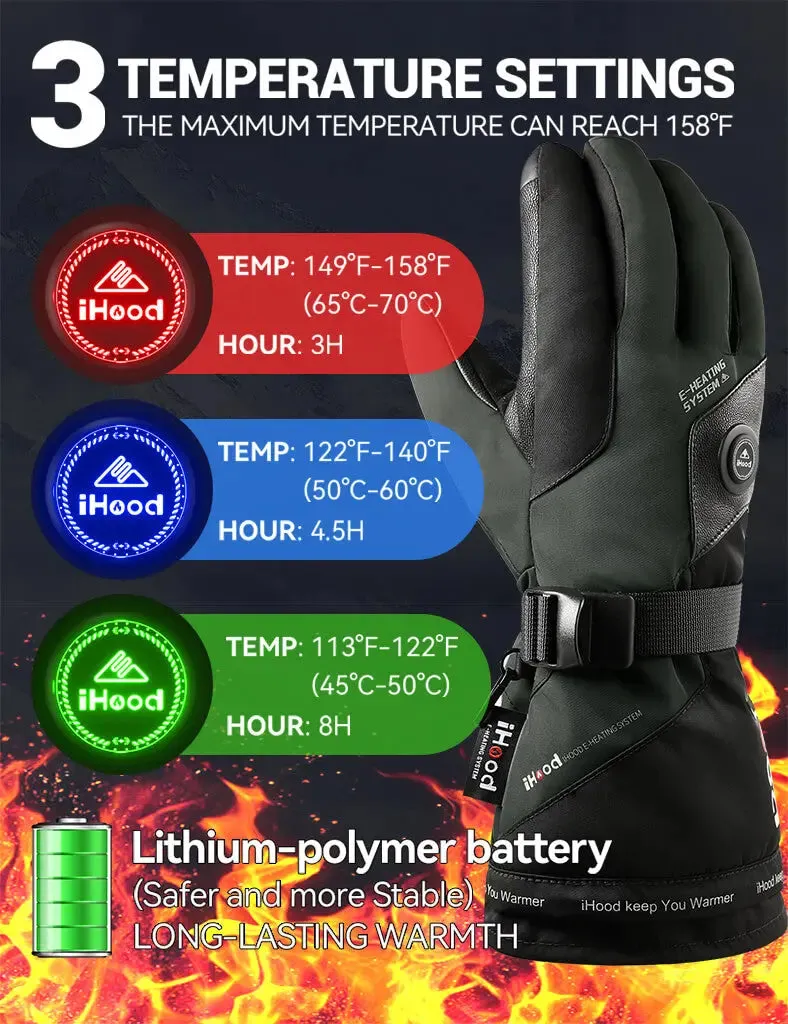 Unisex Heated Gloves with 7.4V 3000mAh Battery Pack