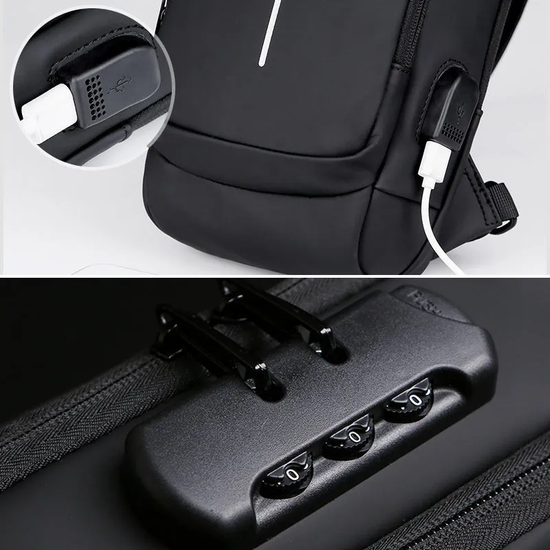 USB Charging Sport Sling Anti-theft Shoulder Bag