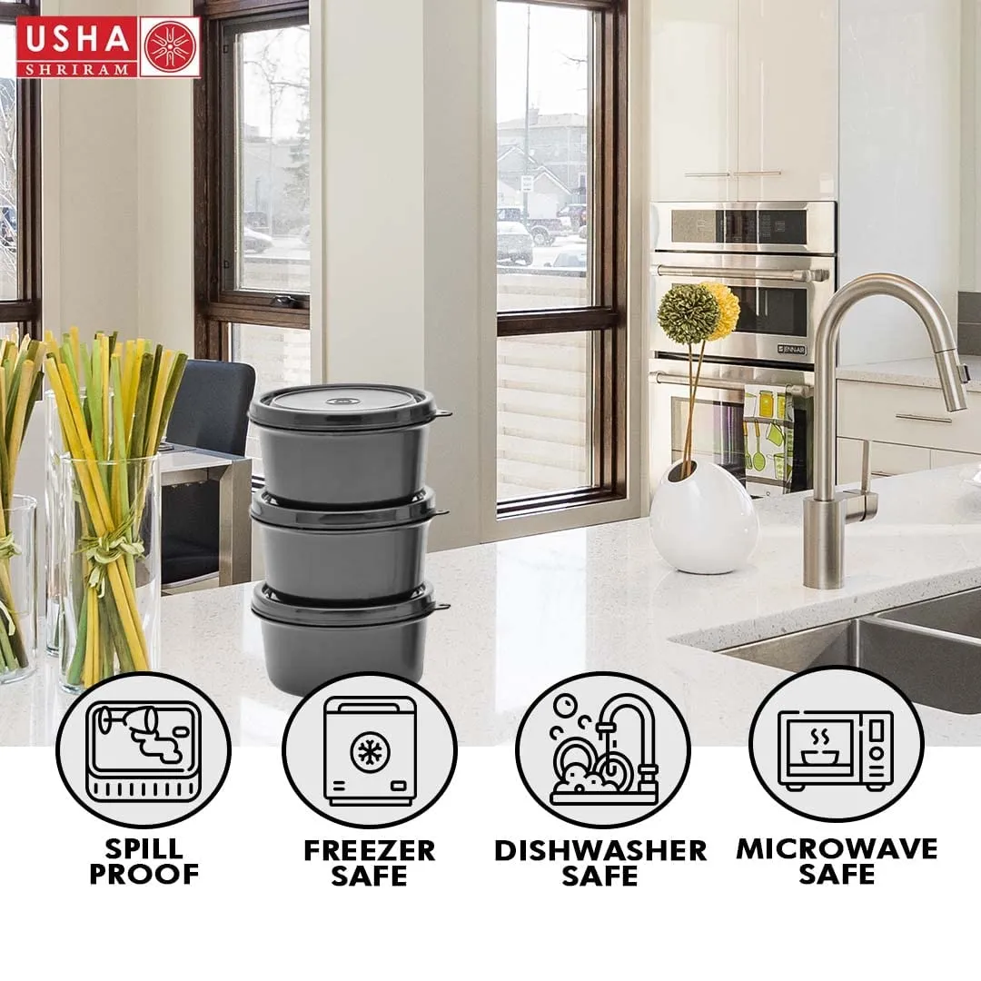 USHA SHRIRAM Lunch Box with Bottle(750ml) |Family Pack |Stainless SteelContainers, Insulated Bag, SteelWater Bottle &Cutlery |Lunch Box for Office & School |Portable, Leak-Proof, Air-Tight Tiffin Set