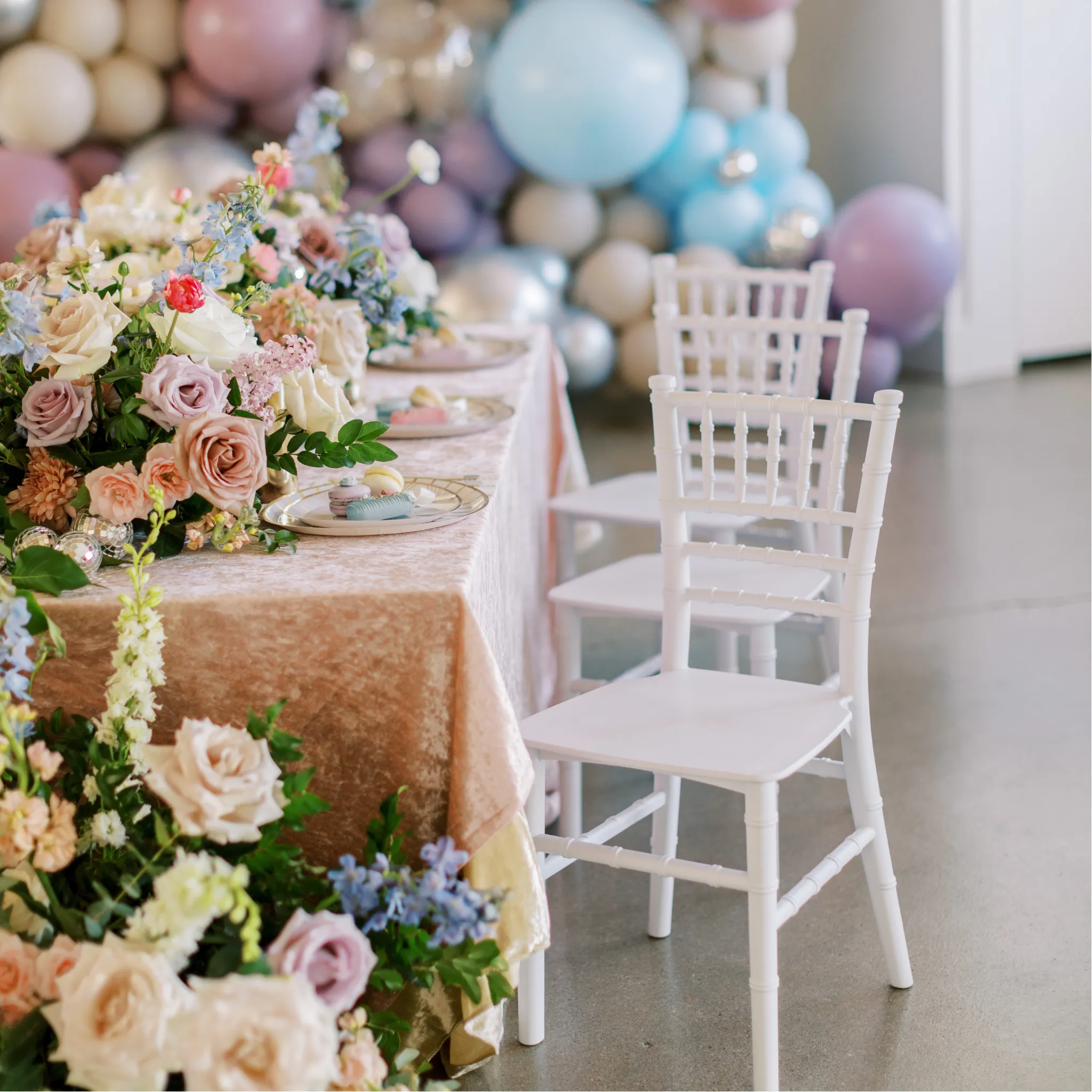 Velvet 90"x156" Rectangular Tablecloth - Blush/Rose Gold