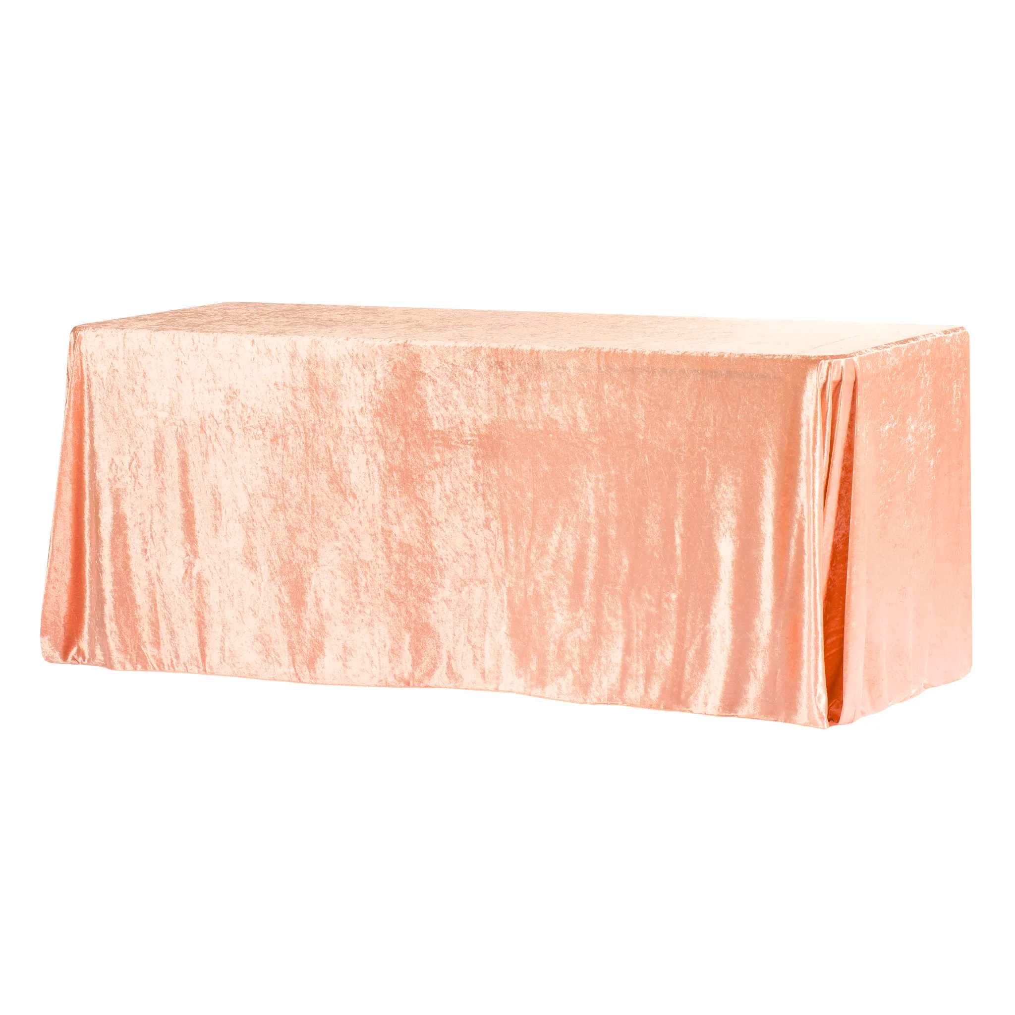 Velvet 90"x156" Rectangular Tablecloth - Peach