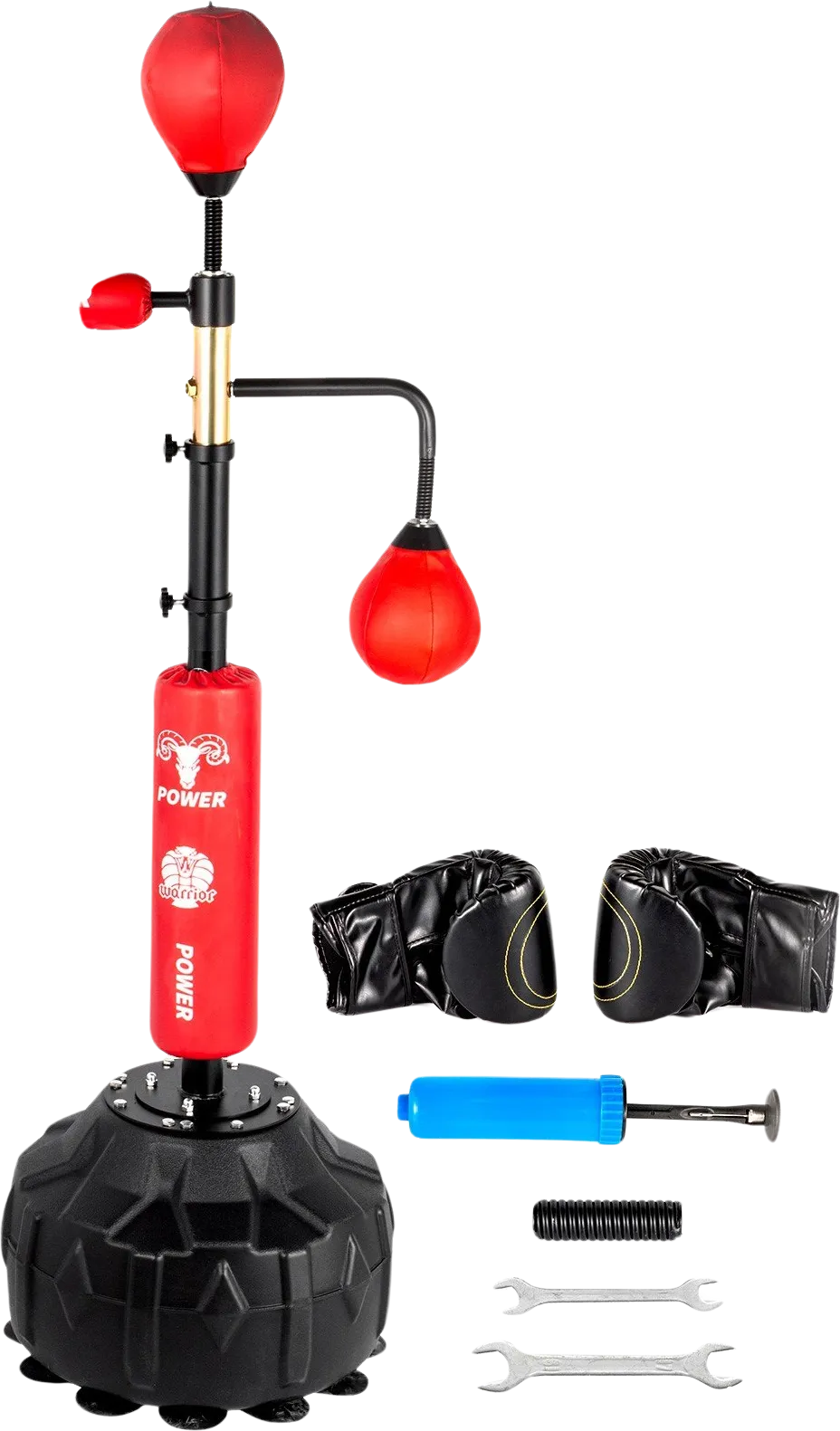 Vevor Boxing Speed Trainer Free-Standing with Adjustable Height Reflex Bar Two Balls and Gloves New