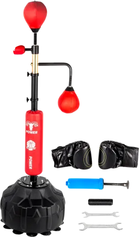 Vevor Boxing Speed Trainer Free-Standing with Adjustable Height Reflex Bar Two Balls and Gloves New