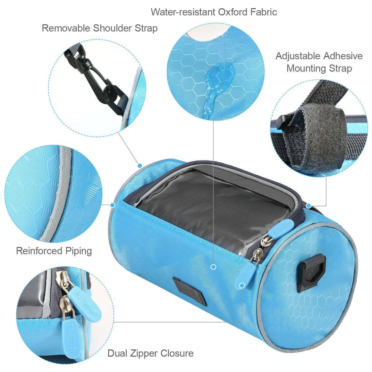 Waterproof Bike Handlebar Bag Bicycle Front Bag Touchscreen Phone Holder Bag Pack Shoulder Bag MTB Cycling Storage Bag Pannier