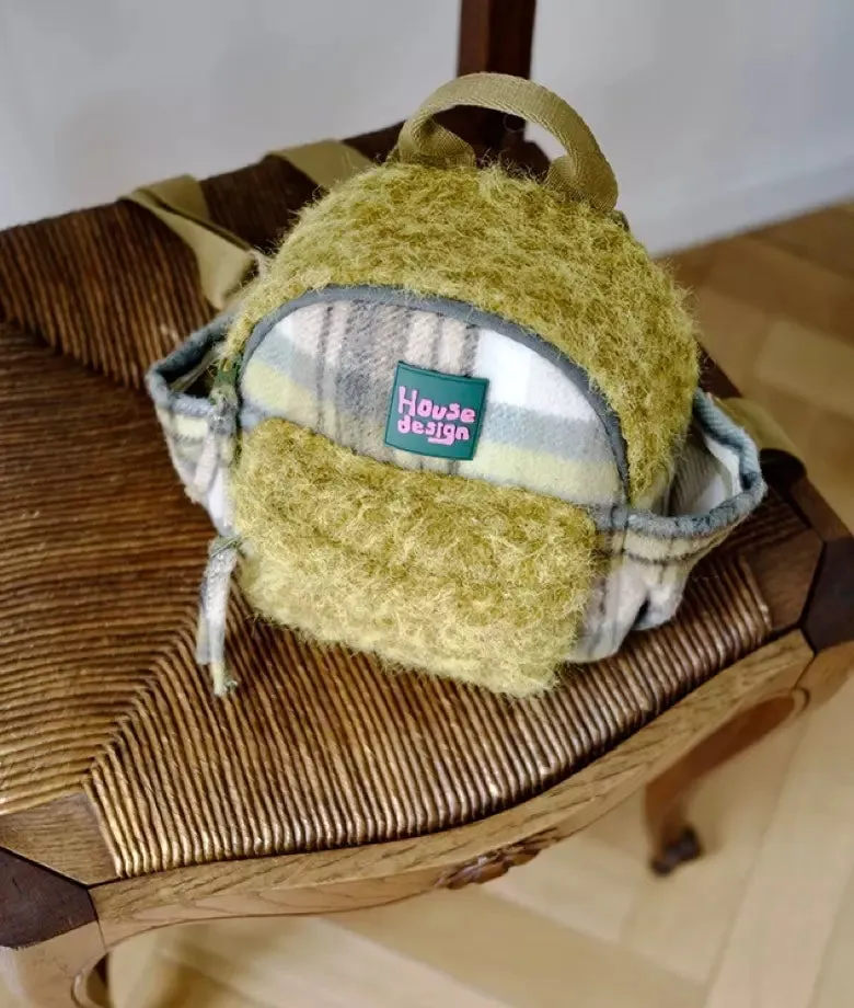 WHEAT FIELD plush patchwork backpack | New Arrival