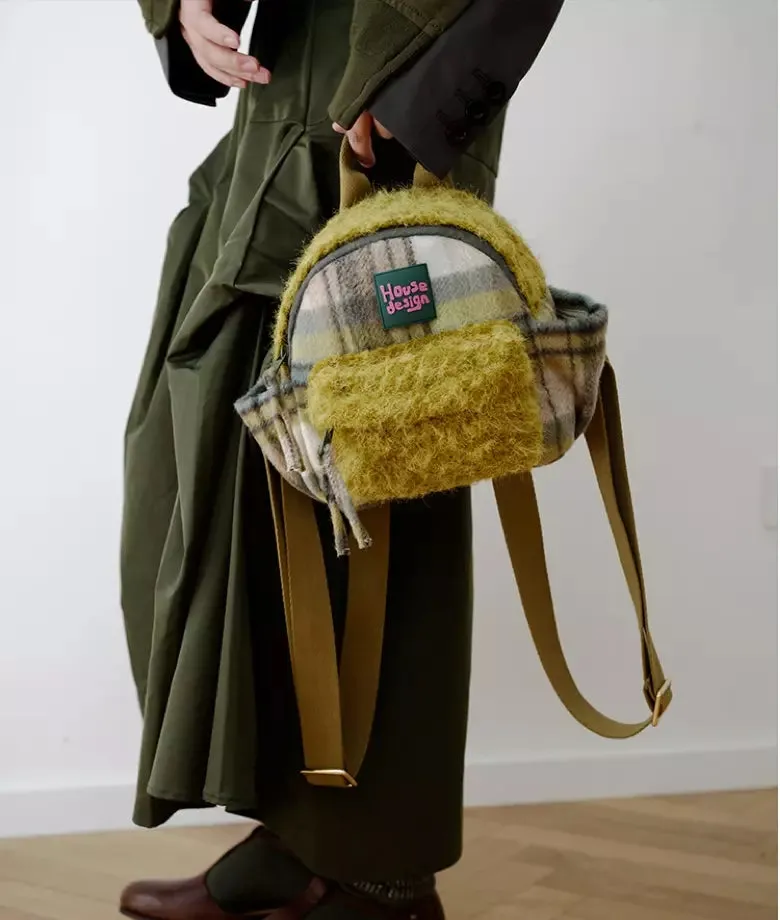 WHEAT FIELD plush patchwork backpack | New Arrival