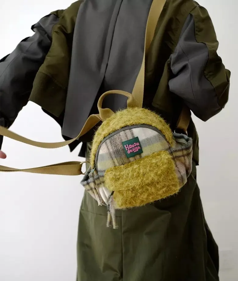 WHEAT FIELD plush patchwork backpack | New Arrival