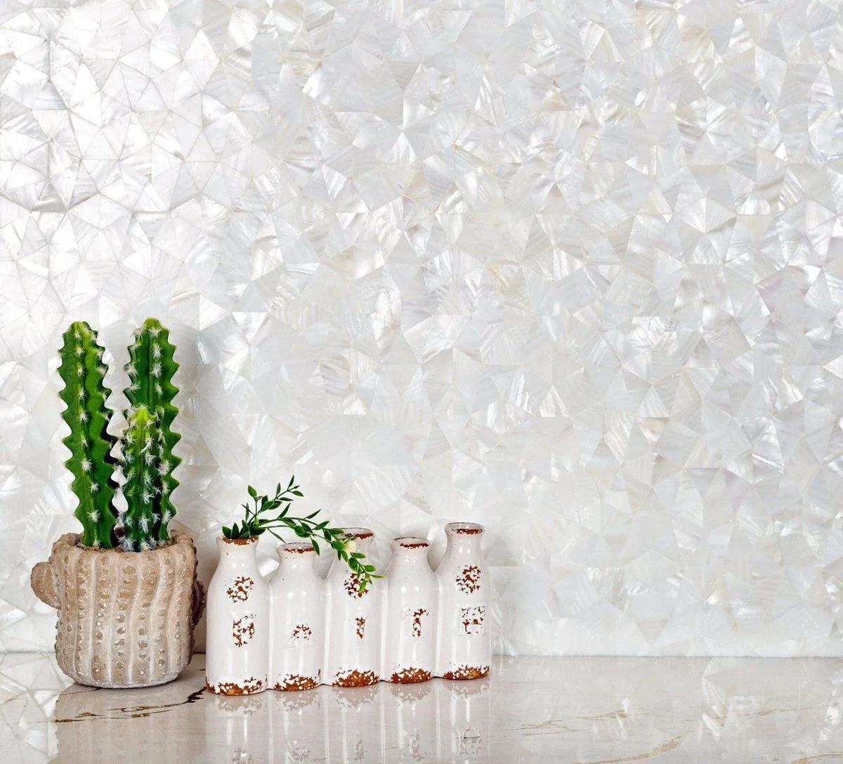 White Illusion Mother Of Pearl Mosaic Tile