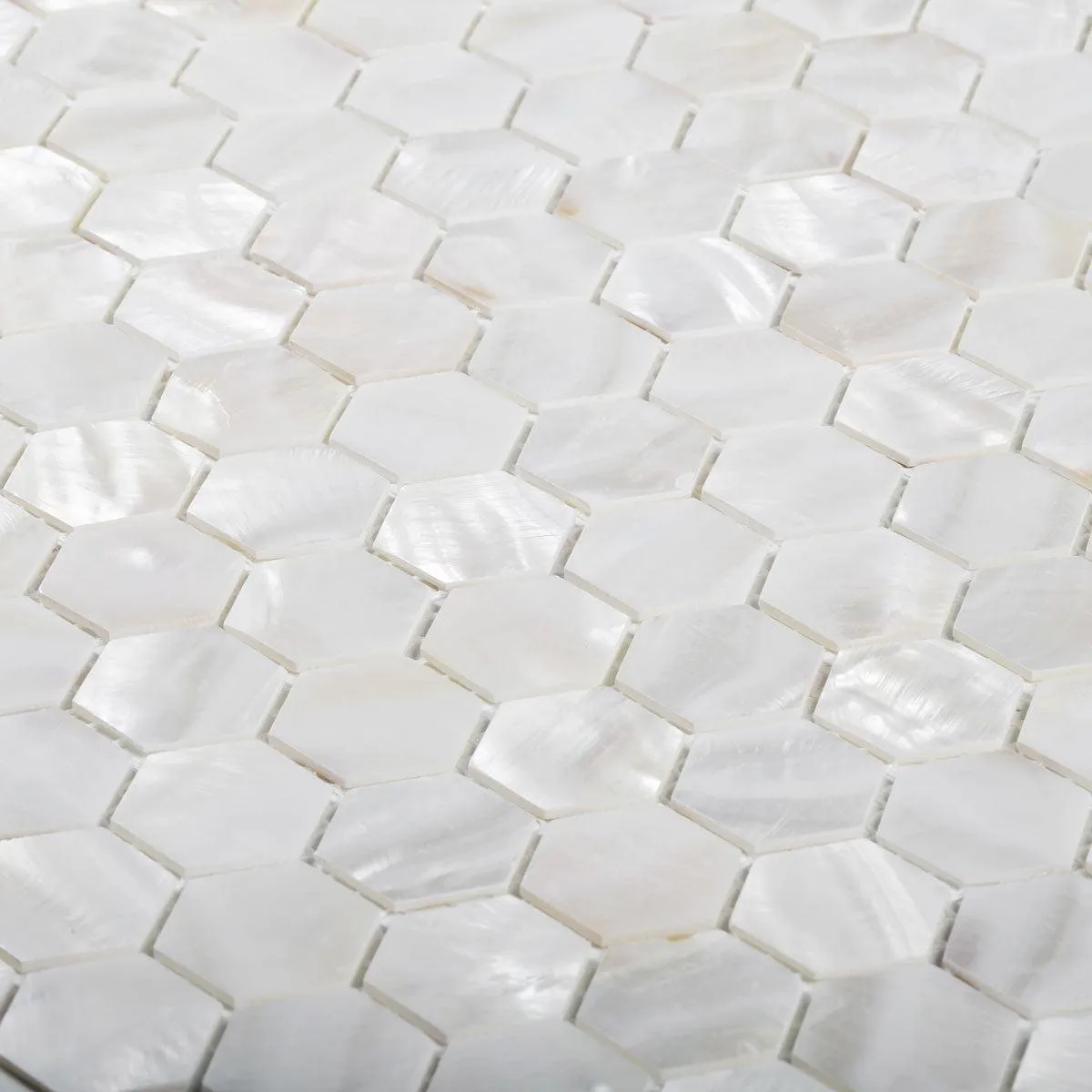 White Mother of Pearl Hexagon Mosaic Tile