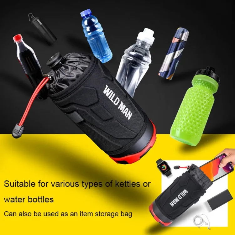 WILD MAN R1 1L Mountain Bike Water Bottle Bag Scooter Handlebar Tool Kit, Color: Black Red