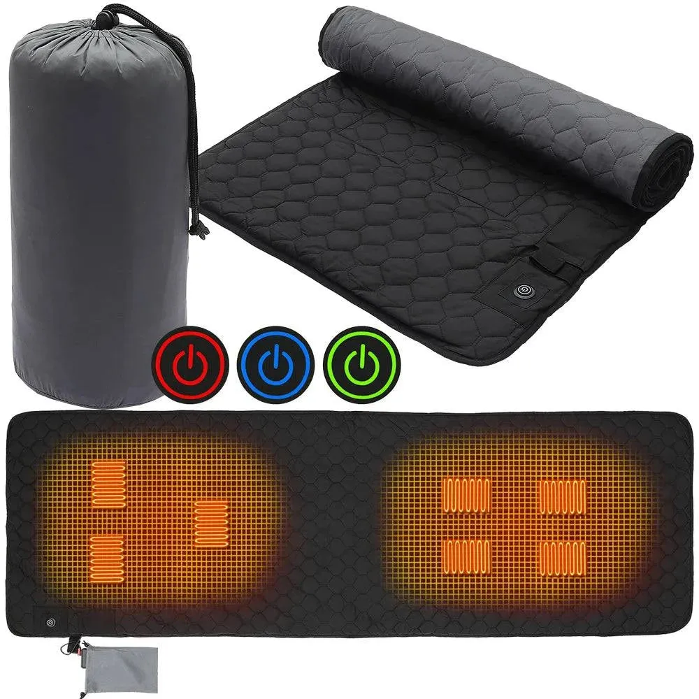 Winter USB Heating Sleeping Mat Camping Warming Mattress Temperature Adjustable Warm Tent Sleeping Mat Foldable Sleeping Pad