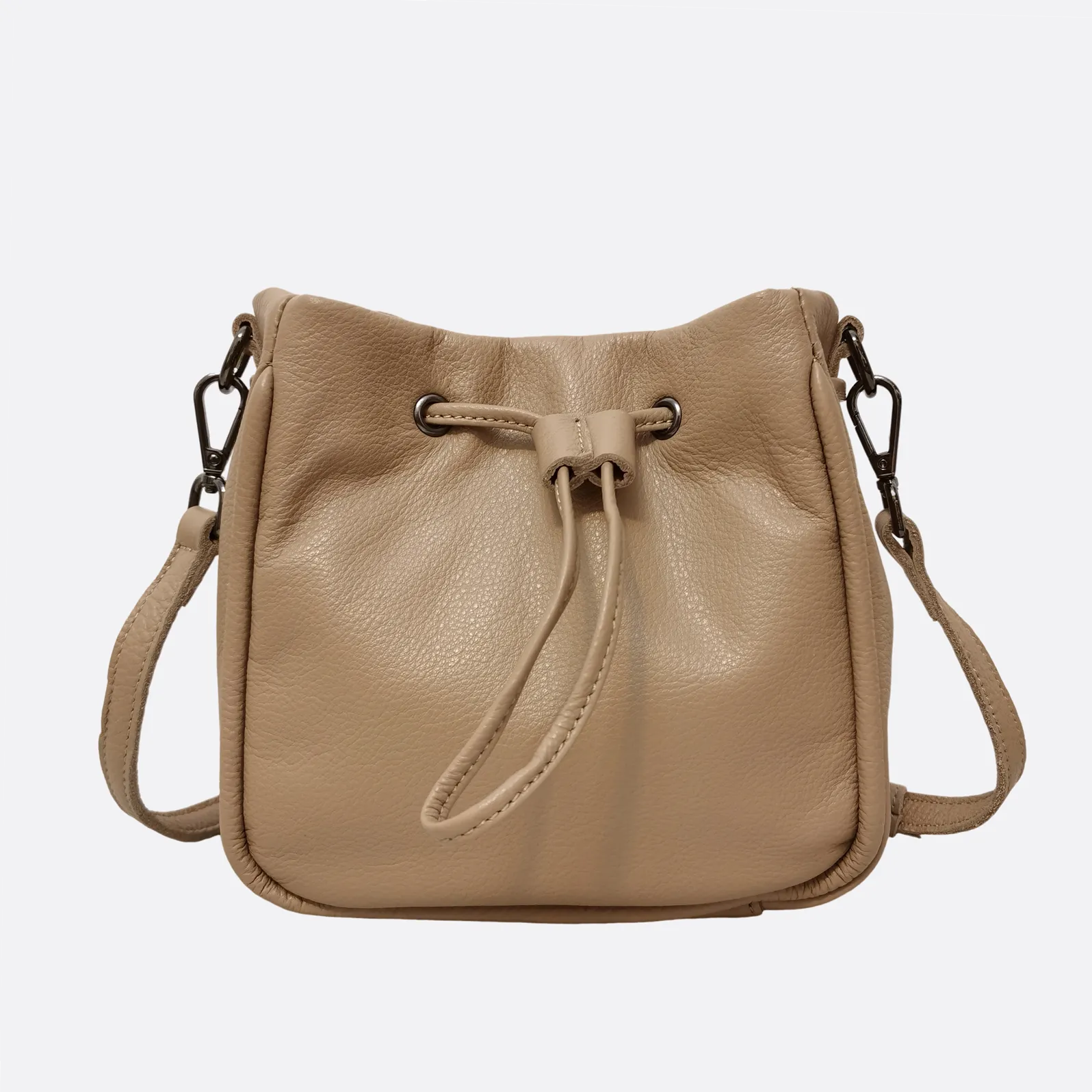 Women's genuine cowhide leather mini bucket bag V2