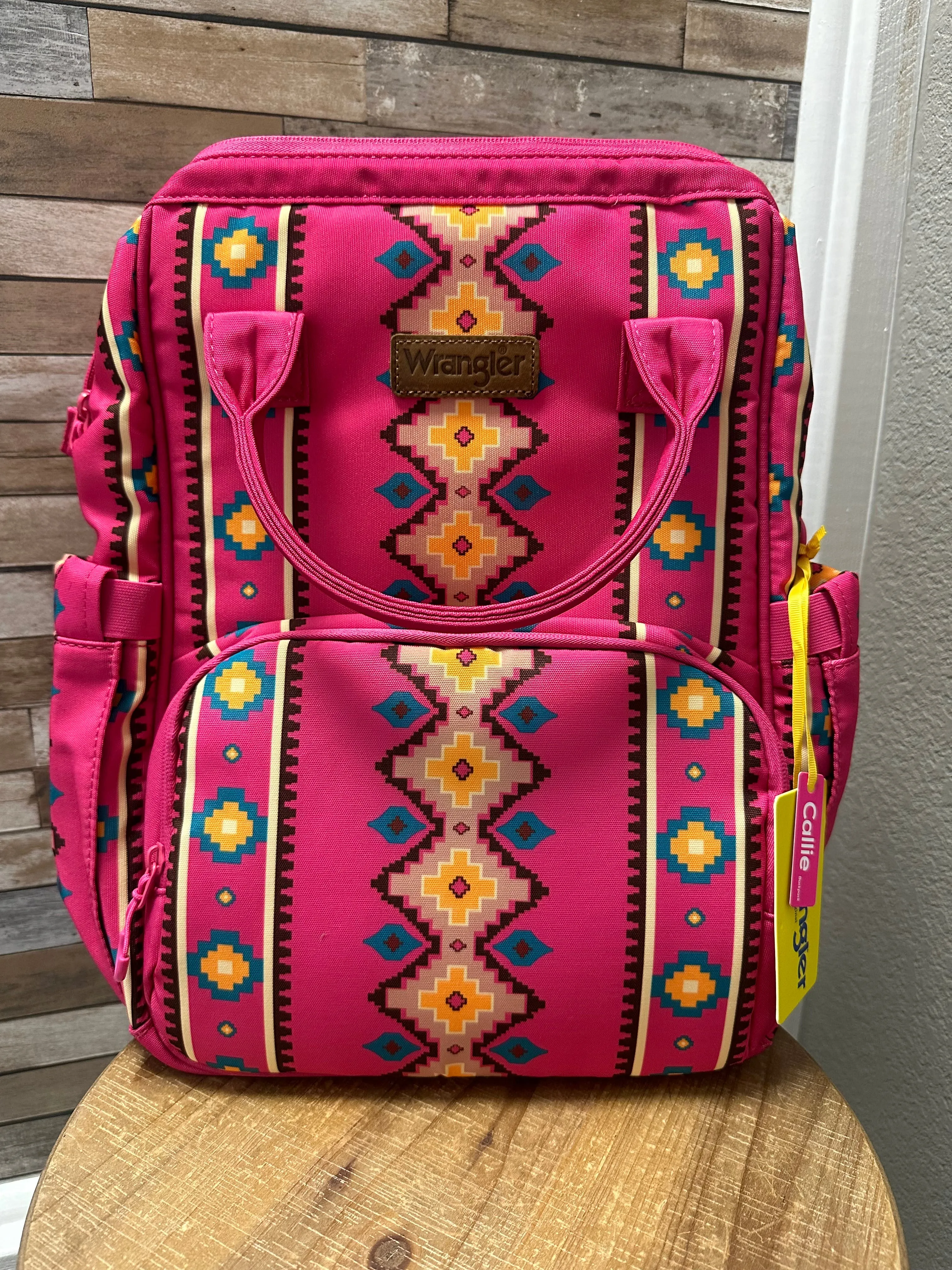 Wrangler Aztec Southwestern Print Diaper Bag - Hot Pink