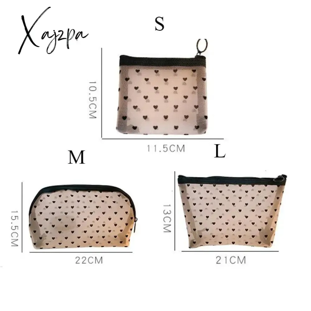 Xajzpa - 1PCS Women&#39;s Cosmetic Bag Travel Neceser Black Toiletry Kit Transparent Makeup Organizer Washing Pouch Small Large Make Up Bag