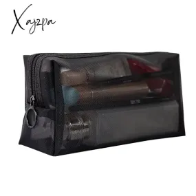 Xajzpa - 1PCS Women&#39;s Cosmetic Bag Travel Neceser Black Toiletry Kit Transparent Makeup Organizer Washing Pouch Small Large Make Up Bag