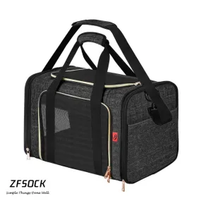 ZFSOCK's Travel Pet Carrier Foldable with Soft Sides for Small to Medium Pets (under 17 lbs)